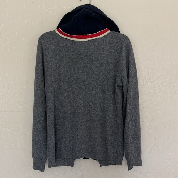 WENDI REED Cashmere Turtleneck Cardigan Striped Colored Placket - Size 1 (Small) - Picture 4 of 10